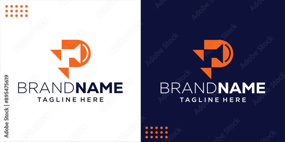 Creative Logo P Negative space speaker, Design Inspiration, Illustration, Vector Creative Logo P Negative space speaker, Design Inspiration, Illustration, Vector
