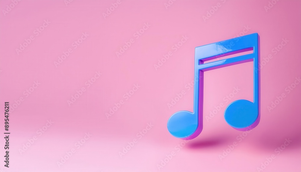 Colorful music note symbol against a vibrant pink background, perfect for creative, artistic, or musical themes. Colorful music note symbol against a vibrant pink background, perfect for creative, artistic, or musical themes.