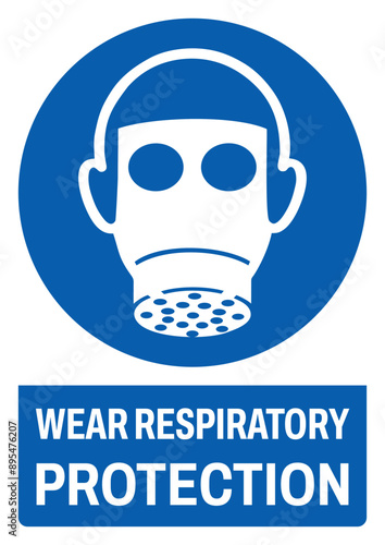 130 ISO mandatory safety signs text variation_wear respiratory protection size a4/a3/a2/a1