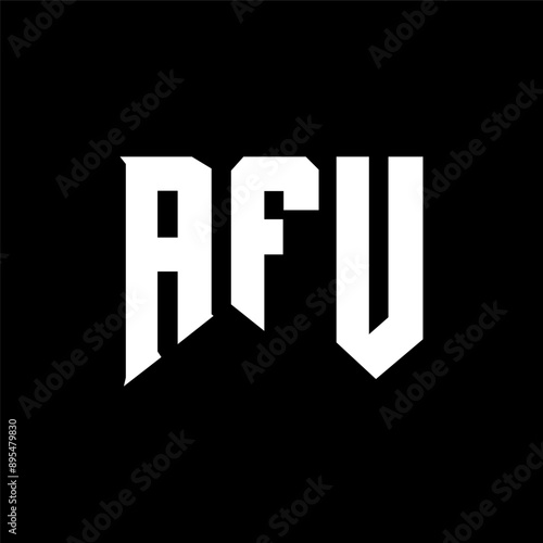 AFU letter logo design for technology company. AFU logo design black and white color combination. AFU logo, AFU vector, AFU design, AFU icon, AFU alphabet. AFU typography logo design. photo