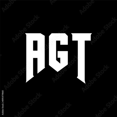 AGT letter logo design for technology company. AGT logo design black and white color combination. AGT logo, AGT vector, AGT design, AGT icon, AGT alphabet. AGT typography logo design. photo