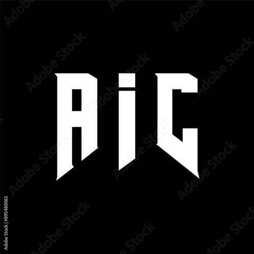 AIC letter logo design for technology company. AIC logo design black and white color combination. AIC logo, AIC vector, AIC design, AIC icon, AIC alphabet. AIC typography logo design. photo