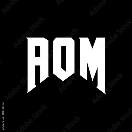 AOM letter logo design for technology company. AOM logo design black and white color combination. AOM logo, AOM vector, AOM design, AOM icon, AOM alphabet. AOM typography logo design. photo