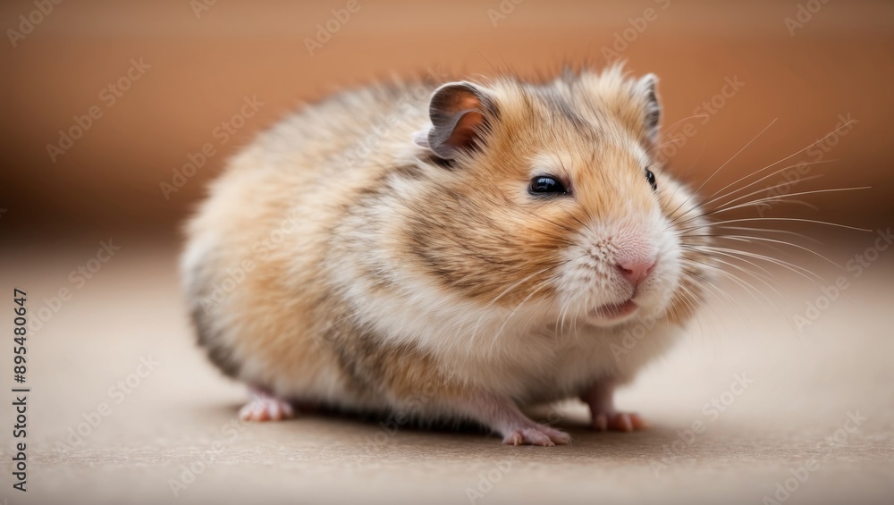 Sick Hamster with Fluffed Fur and Closed Eyes Sick Hamster with Fluffed Fur and Closed Eyes