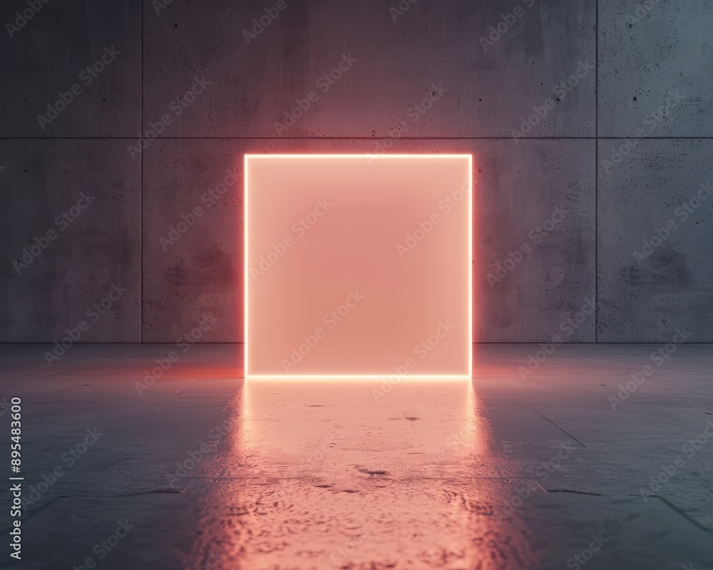 Neonlit square podium stand, minimal style, 3D render, modern presentation, side angle, crisp studio lighting, high detail Neonlit square podium stand, minimal style, 3D render, modern presentation, side angle, crisp studio lighting, high detail