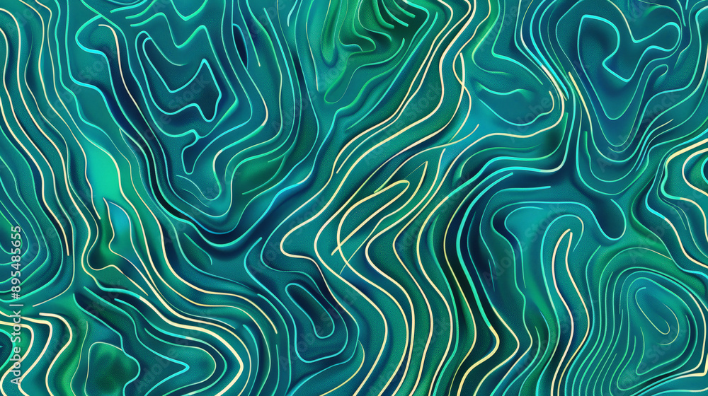 Mesmerizing Blue-Green Abstract Hand-Drawn Pattern. Generativa AI Mesmerizing Blue-Green Abstract Hand-Drawn Pattern. Generativa AI