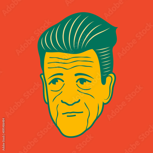 Old man face avatar illustration graphic design 39