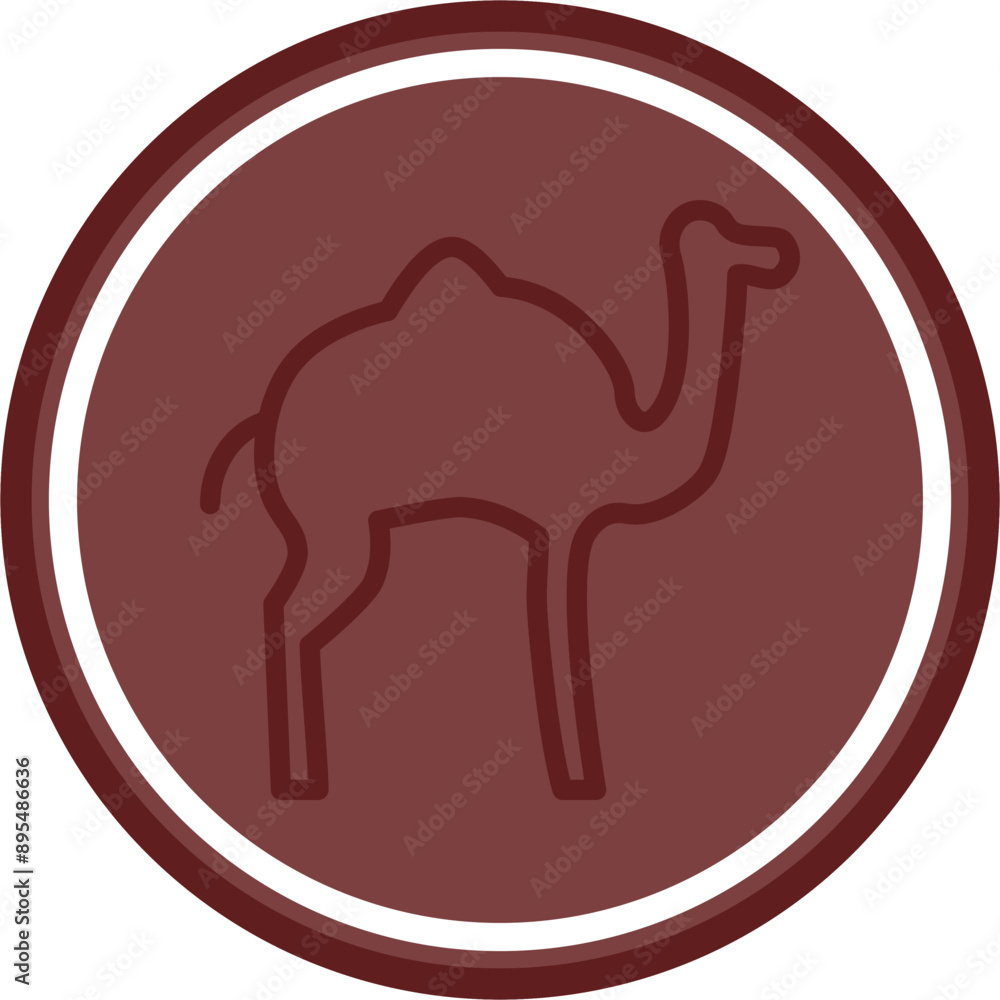 camel Vector Line Double Circle Maroon camel Vector Line Double Circle Maroon