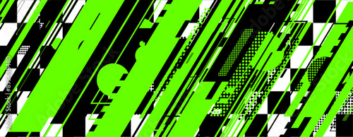 abstract green racing background with checkboard and lines
