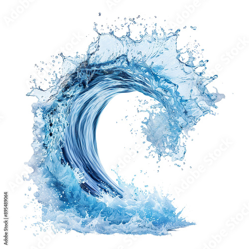 Fototapeta Naklejka Na Ścianę i Meble -  Blue ocean wave, cut out