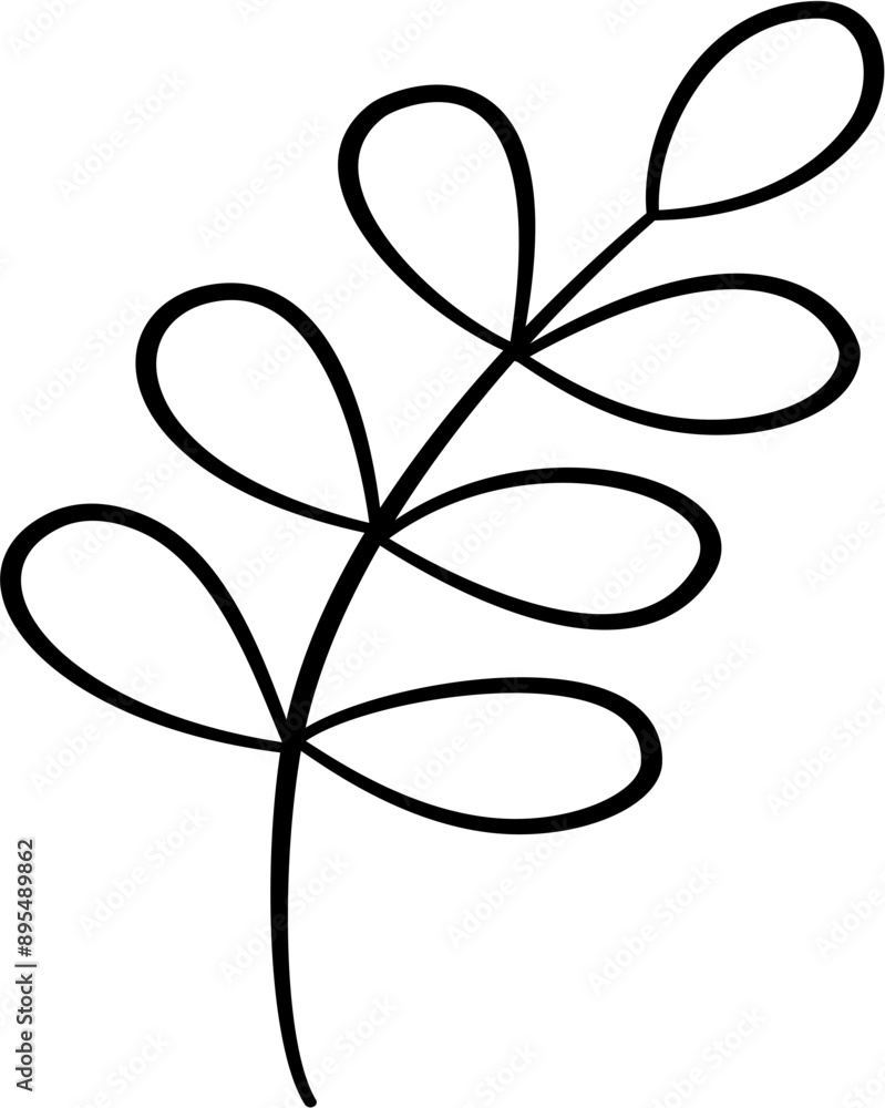 leaf hand drawn outline doodle vector