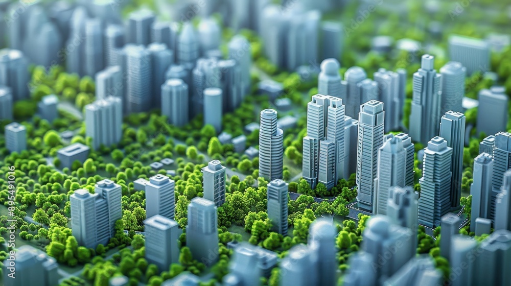 Obraz premium Sustainable Urban Development: Creating urban environments that prioritize environmental sustainability, social equity, and economic advancement through thoughtful planning and development. 