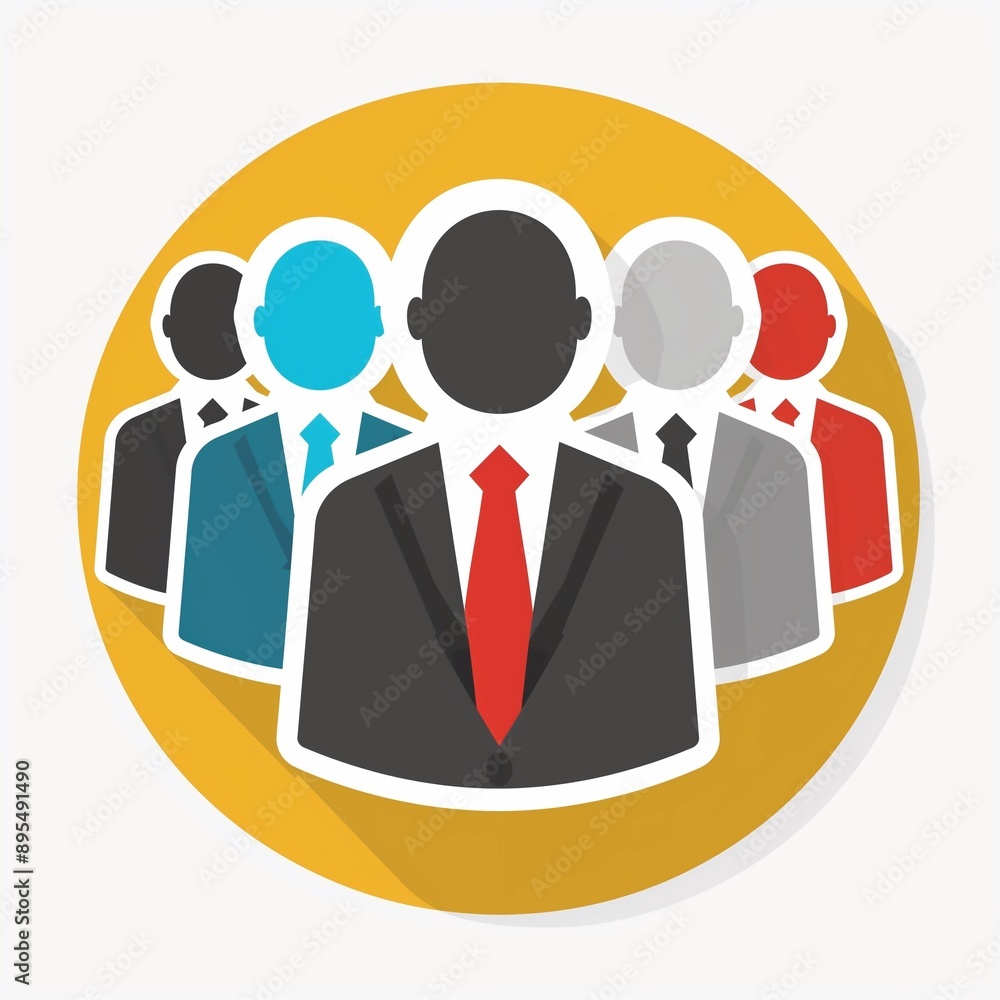 round icon of leadership, white background, flat design. round icon of leadership, white background, flat design.