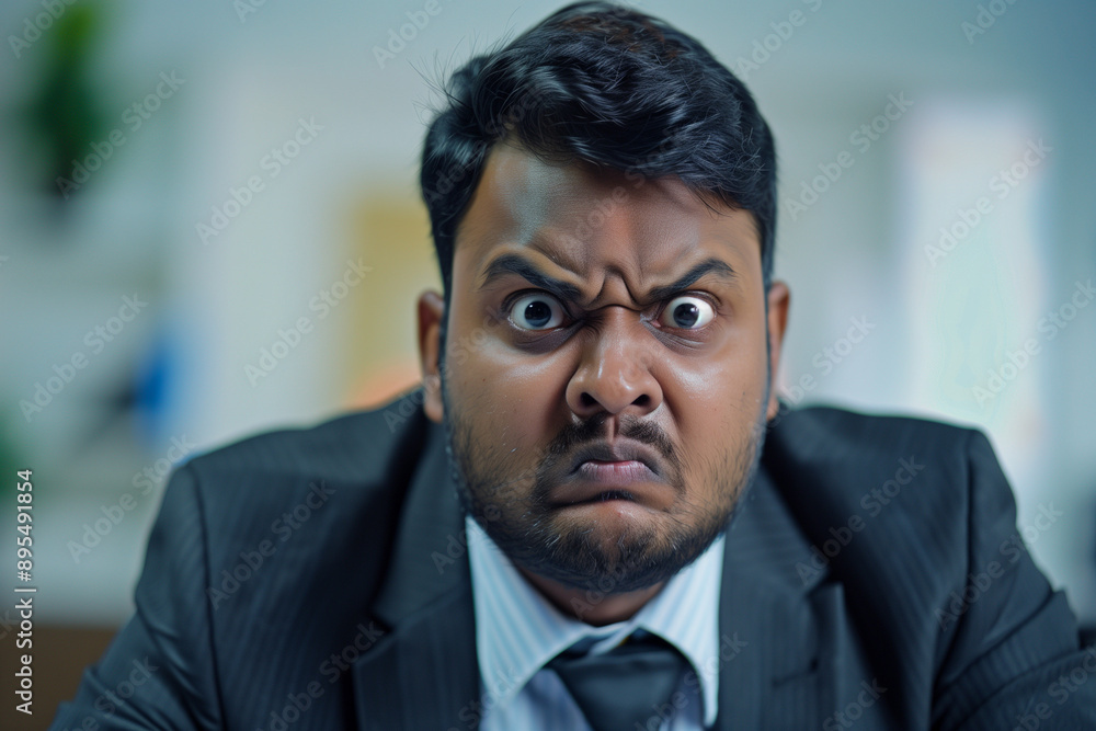 怒ったインド系男性ビジネスマン 怒ったインド系男性ビジネスマン