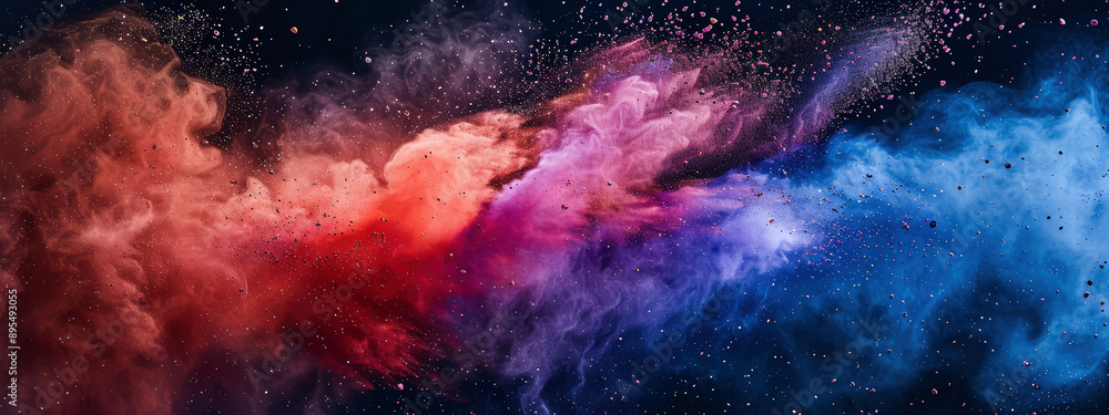 Fototapeta premium Abstract colorful powder explosion
