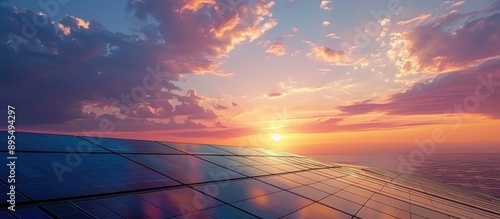 Solar Panels at Sunset