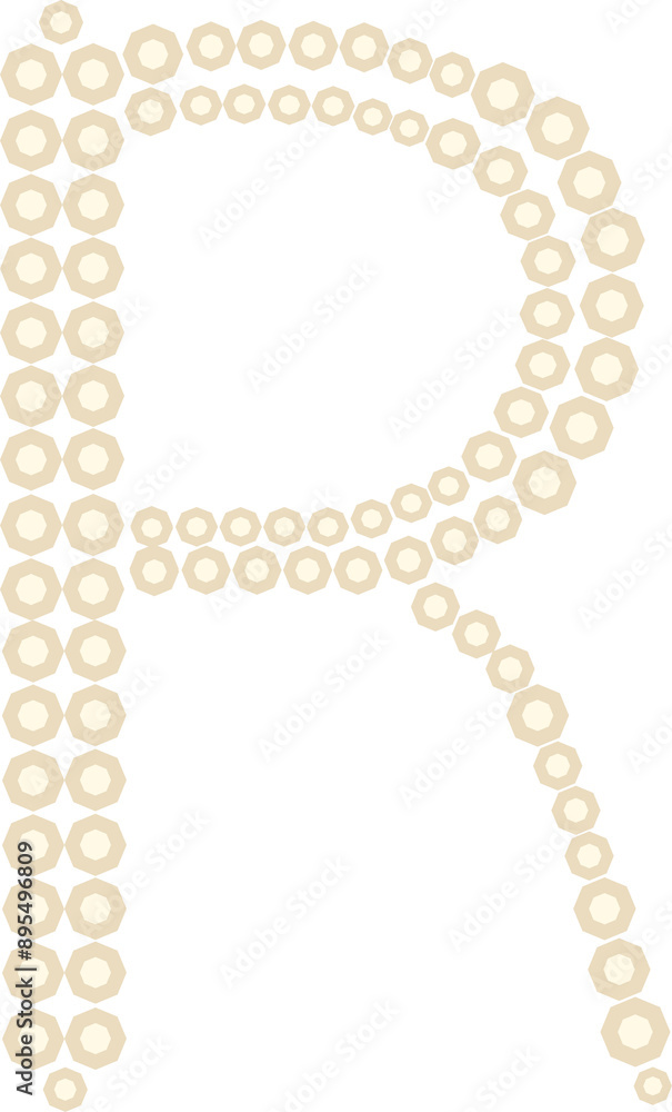 Obraz premium Pearl alphabet letter R