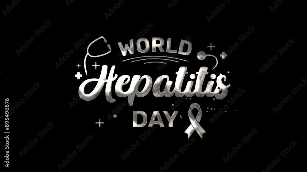 Silver World Hepatitis Day Text Animation Silver World Hepatitis Day Text Animation