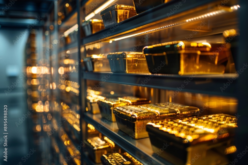 Expensive materials are meticulously stored in a secure vault, emphasizing their value as precious metals and critical financial reserves. Expensive materials are meticulously stored in a secure vault, emphasizing their value as precious metals and critical financial reserves.