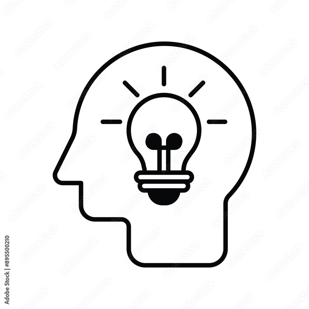 idea glyph icon with white background vector stock illustration idea glyph icon with white background vector stock illustration
