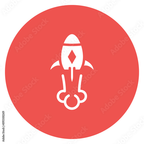Live Rocket Launch icon vector image. Can be used for Live Streaming.