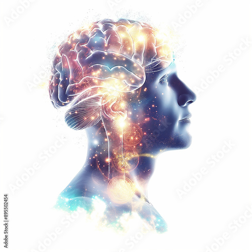 Futuristic Human Brain with Neural Network Visualization
