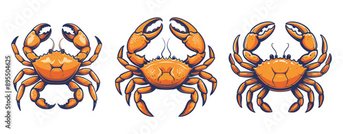 Illustration of Isolated Crab Cartoon on White ,Generative AI