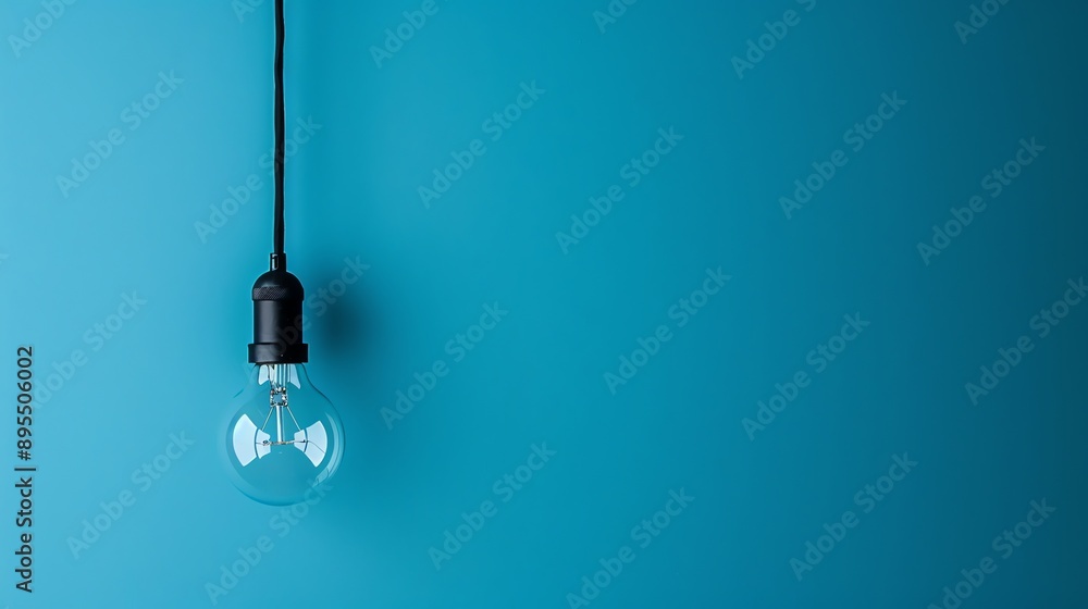 Light Bulb on a Blue Background. Light Bulb on a Blue Background.
