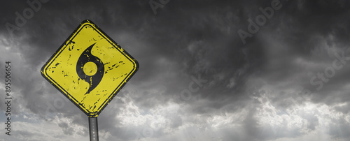 Fotografía hurricane season sign on cloudy background