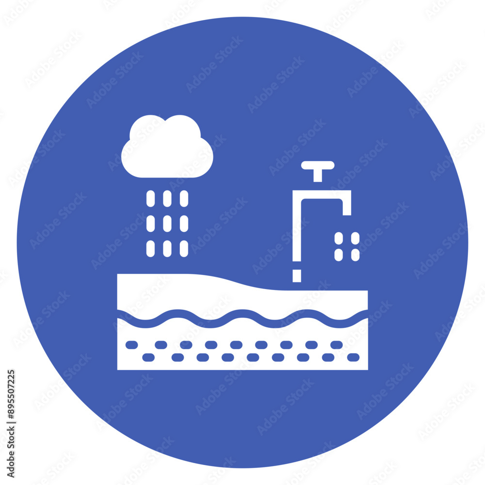 Fototapeta premium Groundwater Recharge icon vector image. Can be used for Water Treatment.