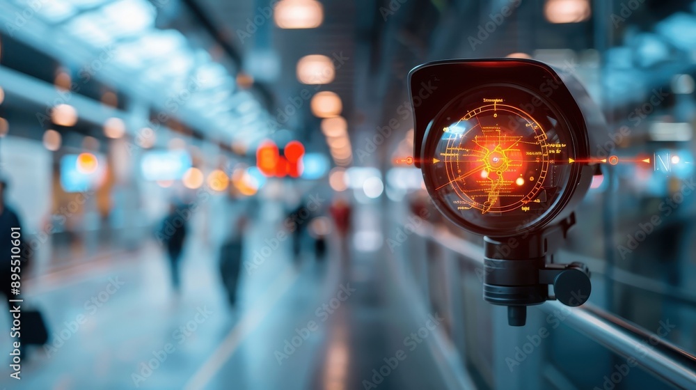 A thermal imaging camera displays a heat map of an airport terminal. A thermal imaging camera displays a heat map of an airport terminal.