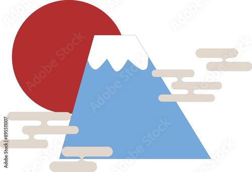 Clip art of simple and cute first sunrise