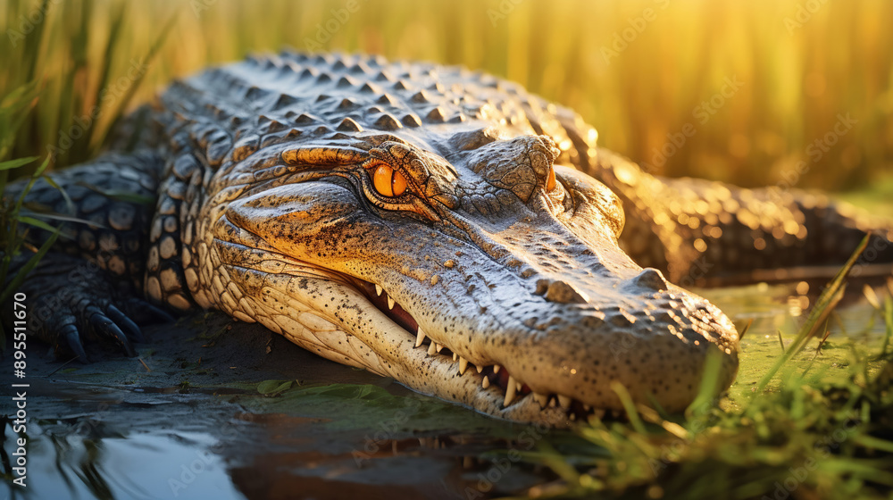 Obraz premium crocodile in the water