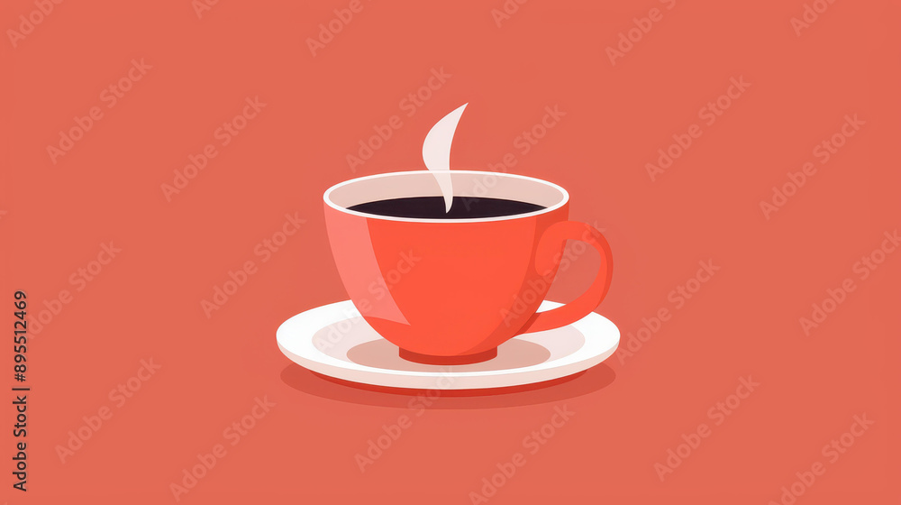 Fototapeta premium A sleek vector illustration of coffee, capturing minimalism with a clean design. Perfect for modern branding and coffee lovers.