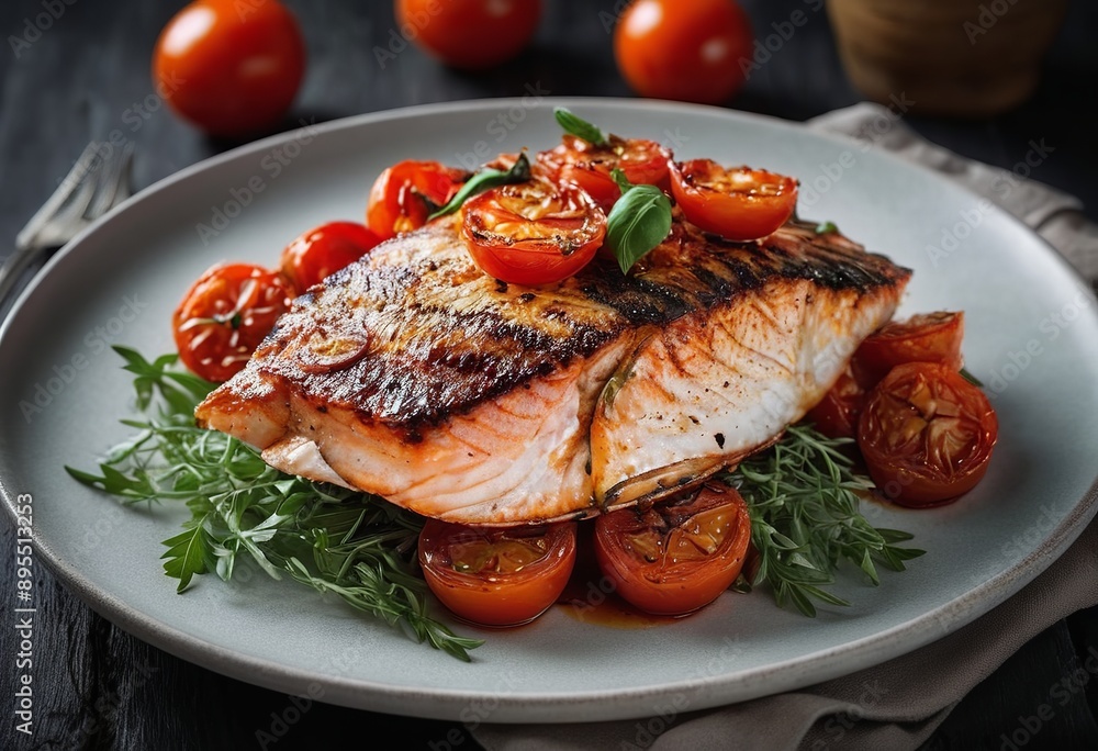 Grilled Snapper Culinary Masterpiece with Roasted Tomatoes Grilled Snapper Culinary Masterpiece with Roasted Tomatoes