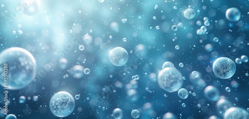 Wallpaper Mural Abstract Blue Bubbles Background. Torontodigital.ca