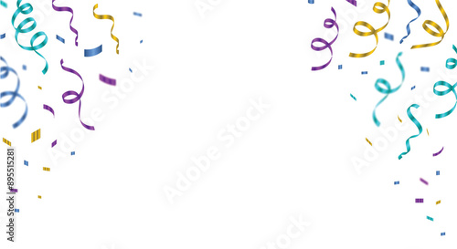 Vector confetti. confetti fall transparent background. Multicolored confetti png. holiday, birthday.	