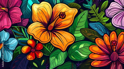 Wallpaper Mural Vibrant Floral Meadow Torontodigital.ca