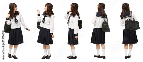 Foto セーラー服　人物切り抜き透過PNG
