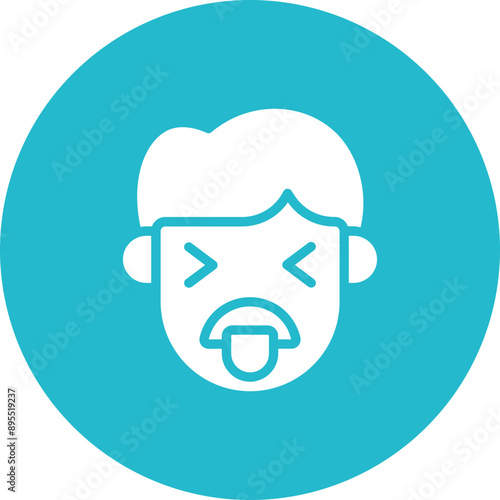 Disgusted icon vector image. Can be used for Human Emotions.