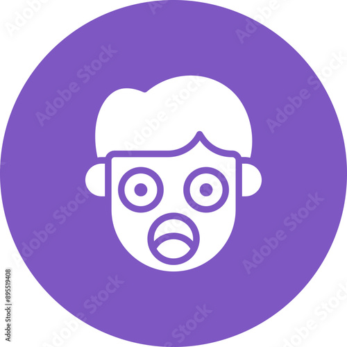 Shocked icon vector image. Can be used for Human Emotions.