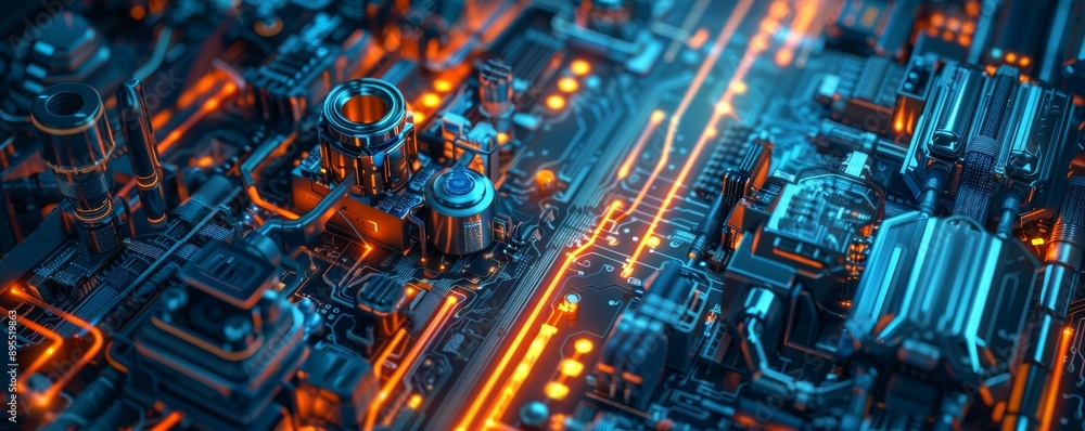 Cybernetic Biomass Energy Production: Top View of Monochromatic Organic Material Conversion in Futuristic Theme Cybernetic Biomass Energy Production: Top View of Monochromatic Organic Material Conversion in Futuristic Theme