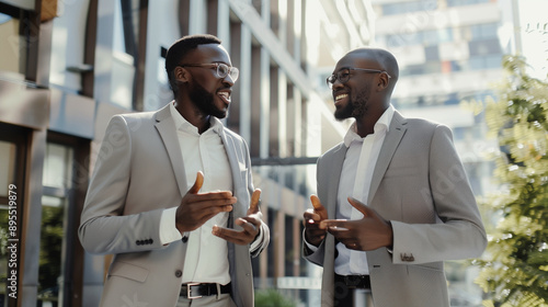 Two_business_men_talking_to_each_other_about_