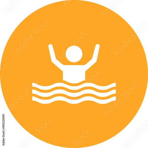 Drowning icon vector image. Can be used for Burnout.