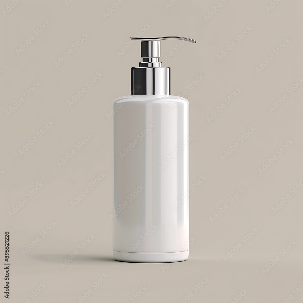 White Pump Bottle Mockup White Pump Bottle Mockup