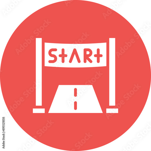 Starting Line icon vector image. Can be used for Marathon.