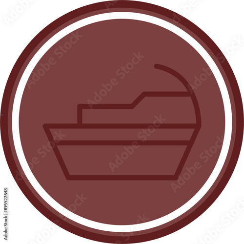 Jetski Vector Line Double Circle Maroon