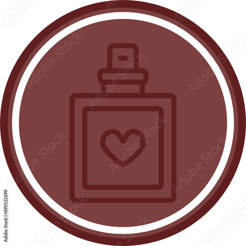 Perfume Vector Line Double Circle Maroon