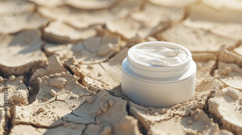 Cream Jar in a Desert Landscape