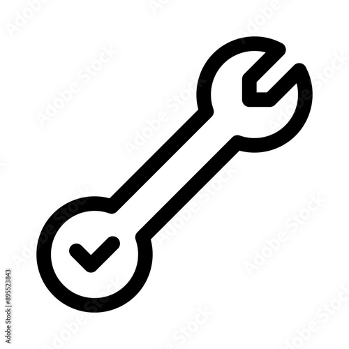 Wrench with Checkmark line icon